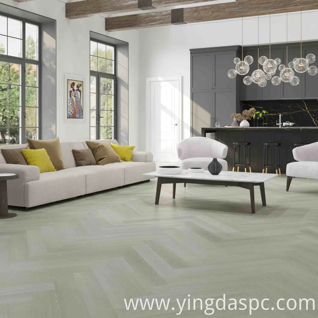 Herringbone Oak Grain Spc Vinyl Flooring for Commercial & Household